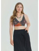 Black Plus Size Skirt with Waist Tie and Gipe Detail 4595